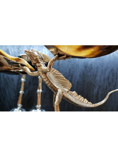 Настольный декор Lizard With Two Plates (арт.600496-00) ABHIKA