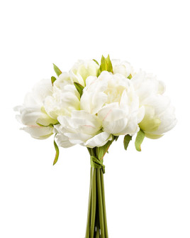Искусственный букет Peony White-Green / Пионы H24cm