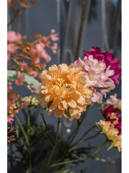 Искусственный цветок Scabiosa Peach / Скабиоза персиковая H77cm NKoop EEG