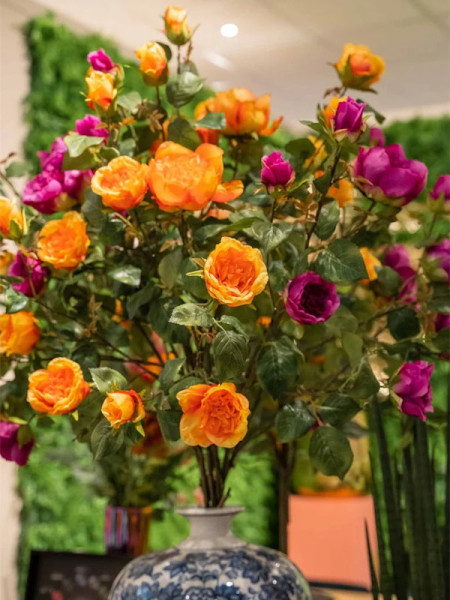 Artificial Flower Rose London Orange H110cm NKoop EEG