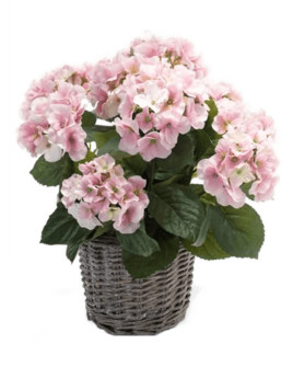Artificial Plant Hydrangea Bush Pink H45cm