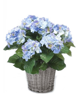 Artificial Plant Hydrangea Bush Blue H45cm