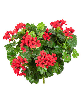 Artificial Plant Geranium Cascade Bush Red H35cm