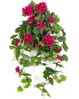 Artificial Plant Geranium Hanging Bush Purple H72cm
