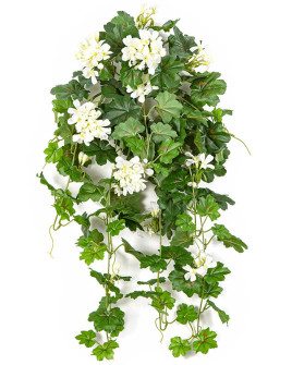 Artificial Plant Geranium Hanging Bush Cream H72cm