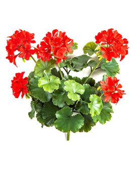 Artificial Plant Geranium Bush Red H39cm