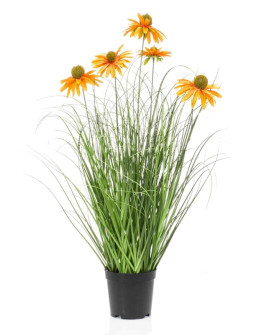 Artificial Plant Rudbeckia Grass Orange H60cm