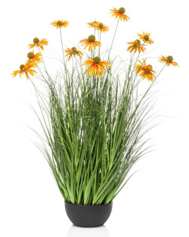 Artificial Plant Rudbeckia Grass Orange H90cm
