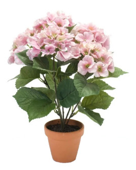Artificial Plant Hydrangea Bush Pink H40cm