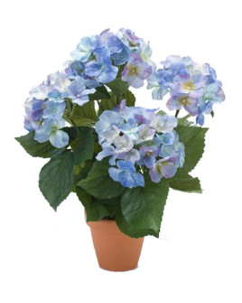 Artificial Plant Hydrangea Bush Light Blue H40cm