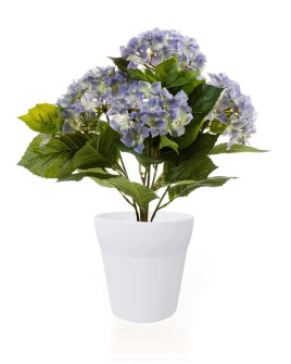 Artificial Plant Hydrangea Bush Light Blue H37cm