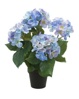 Artificial Plant Hydrangea Bush Blue H40cm