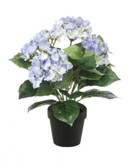 Artificial Plant Hydrangea Bush Light Blue H37cm