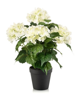 Artificial Plant Hydrangea Bush White H38cm