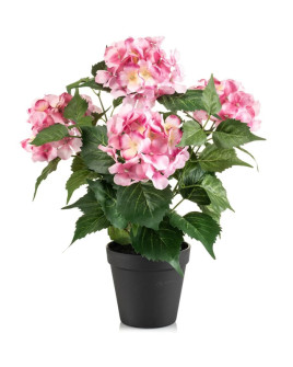 Artificial Plant Hydrangea Bush Pink H38cm