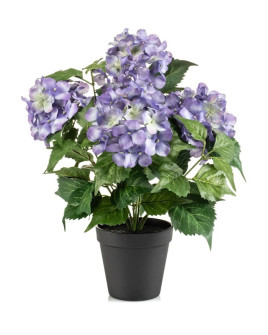 Artificial Plant Hydrangea Bush Violet H38cm