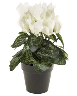 Artificial Plant Cyclamen Bush Cream H33cm