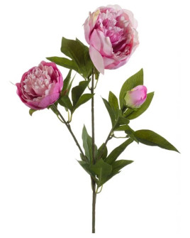 Artificial flower Peony spray Purple H70cm