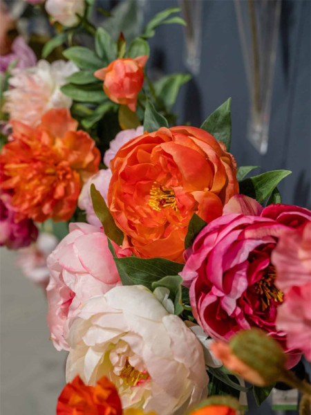 Artificial flower Peony Sarah Coral H73cm NKoop EEG