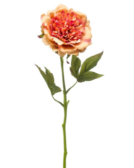 Artificial flower Peony spray Orange H56cm