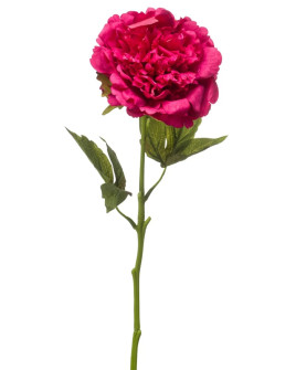 Artificial flower Peony spray Fuchsia H56cm