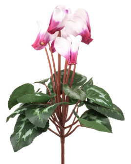 Artificial Plant Cyclamen Bush White-beauty H30cm
