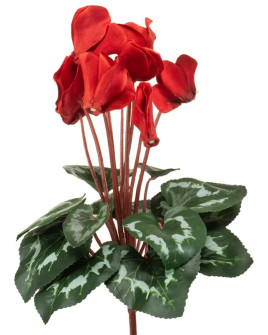 Artificial Plant Cyclamen Bush Red H30cm