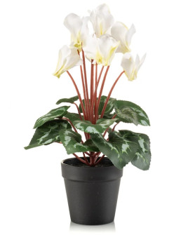 Artificial Plant Cyclamen Bush White H30cm