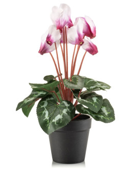 Artificial Plant Cyclamen Bush White-beauty H30cm