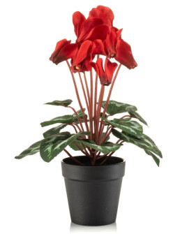 Artificial Plant Cyclamen Bush Red H30cm