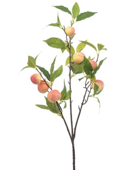 Искусственное растение Peach spray with fruits / Персиковая ветка с плодами H85cm