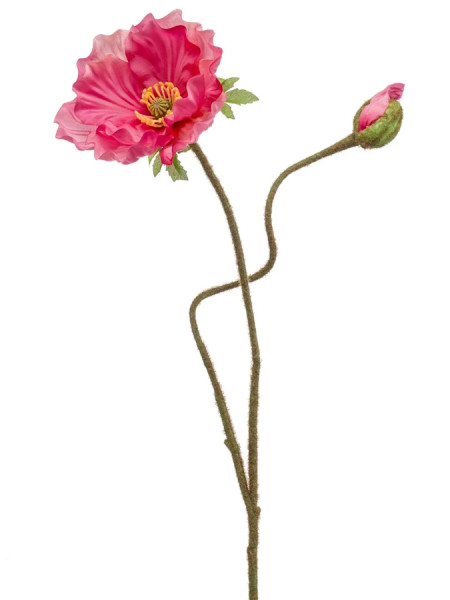 Artificial flower Poppy spray Pink H74cm NKoop EEG