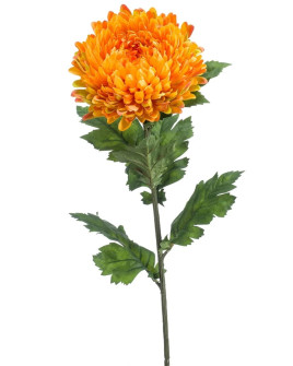 Artificial Flower Chrysanthemum spray Orange H75cm