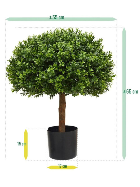Штучний Самшит Deluxe напівсфера H65cm NKoop DP