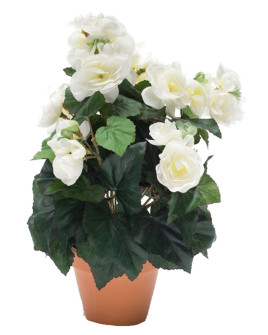 Artificial Plant Begonia bush cream H30cm