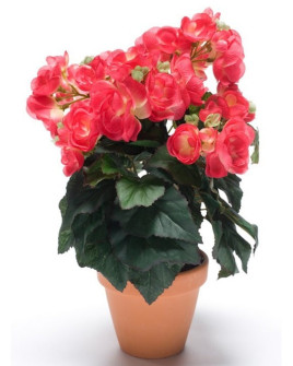 Artificial Plant Begonia bush pink H30cm