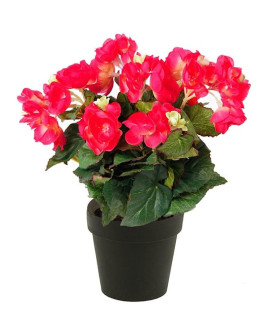 Artificial Plant Begonia bush pink H30cm