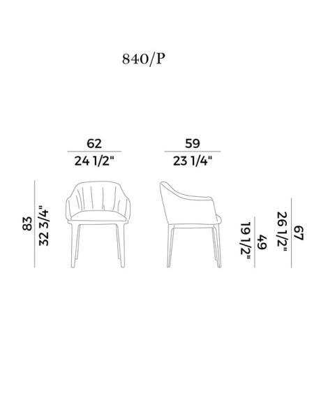 Chair with armrests Blossom (арт.840-P) Potocco
