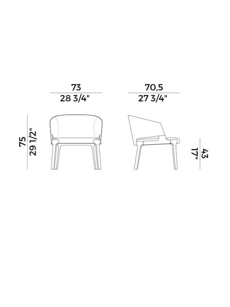 Armchair Velis Lounge (арт.942-PLA) Potocco