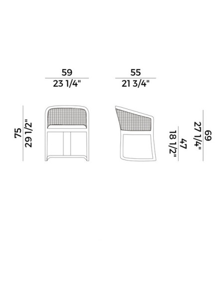 Chair with armrests Grace (арт.834-PMC) Potocco