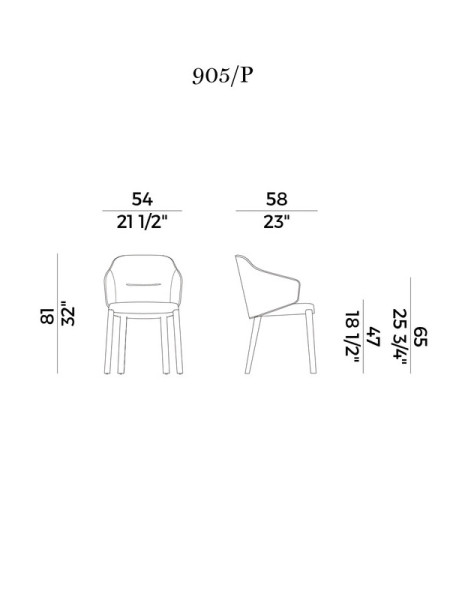Chair with armrests Concha (арт.905-P) Potocco