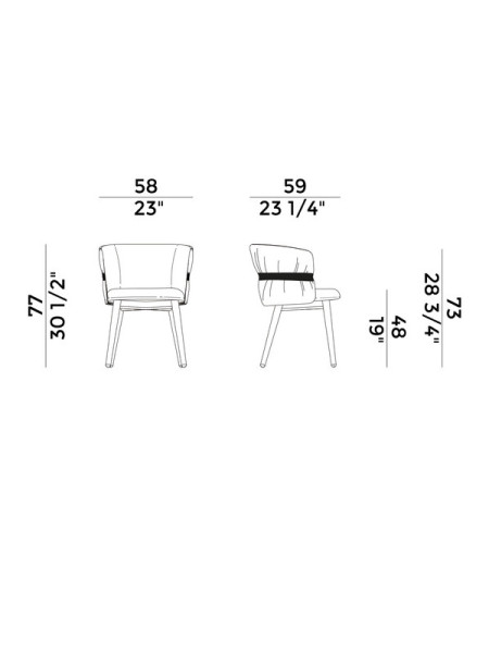 Chair with armrests Coulisse (арт.941-P) Potocco