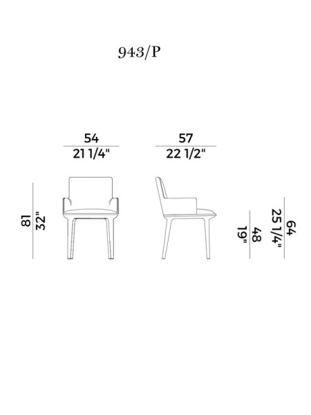 Chair with armrests Candy (арт.943-P) Potocco
