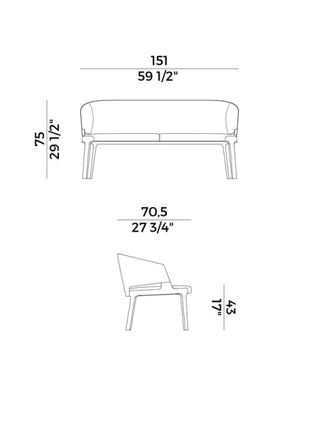 Sofa Velis L150cm (арт.942-DA) Potocco