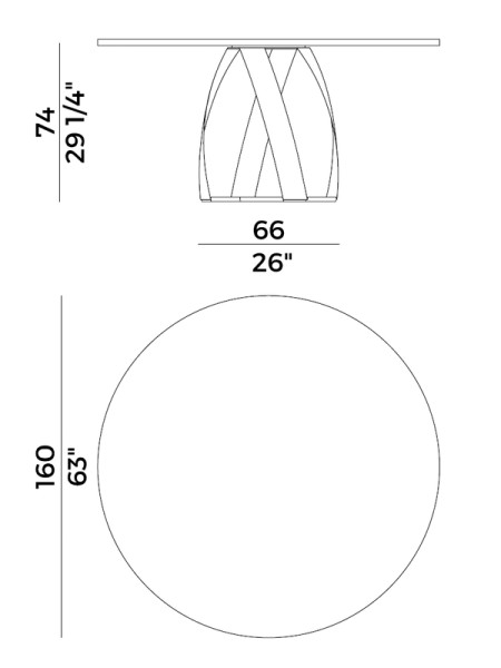 Dining Table Bon Bon Ø160cm (арт.770/TC) Potocco