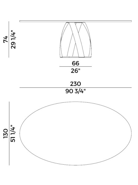 Dining Table Bon Bon 230x130cm (арт.770/TO) Potocco