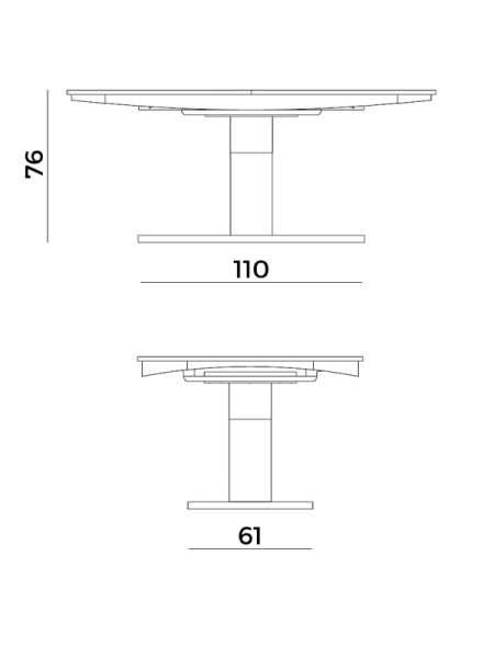Extending Dining Table Diva 180x110cm (арт.775/TO2) Potocco