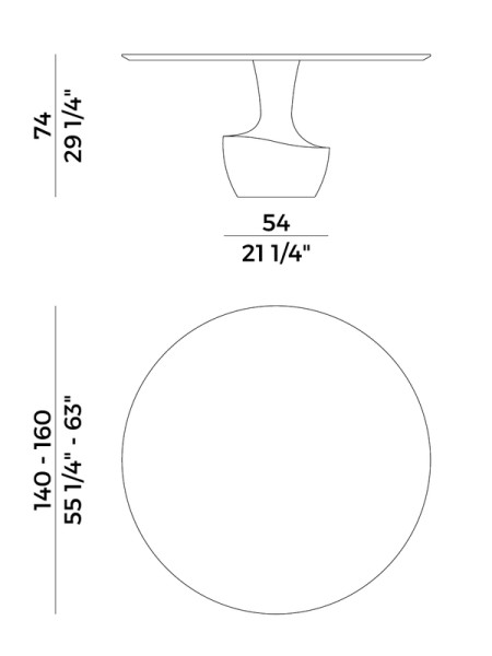 Dining Table Anfora Ø160cm (арт.879/T) Potocco