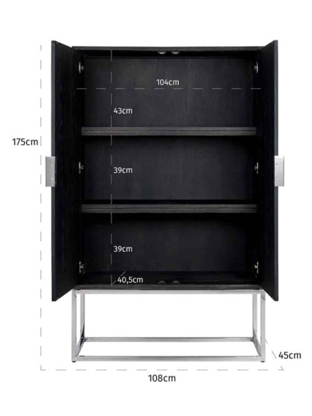 Шкаф Blackbone Silver (арт.7427) Richmond