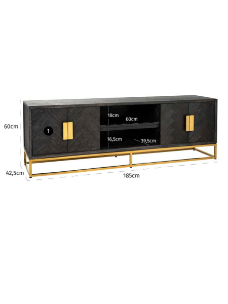 ТВ тумба Blackbone Gold 185x42cm (арт.7444) Richmond